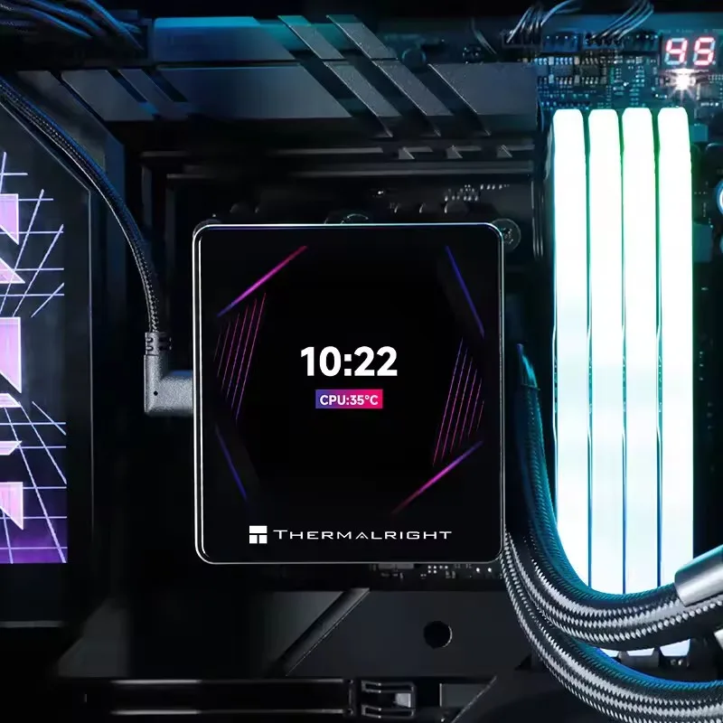 Thermalright GRAND VISION 360 CPU todo en uno refrigeración por agua pantalla LCD IPS de resolución de 3,4 pulgadas 480*480 para LGA1851/1700 AM4 AM5 - imagen 4