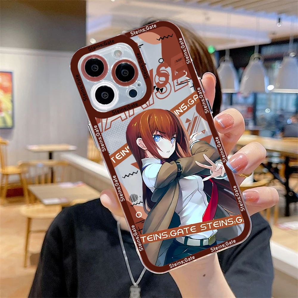 Funda de teléfono de Anime Steins, carcasa transparente para iPhone 15, 14, 13, 12, 11, Mini Pro Max, X, XR, XSMax, 6S, 6, 7, 8 Plus, SE20 - imagen 2