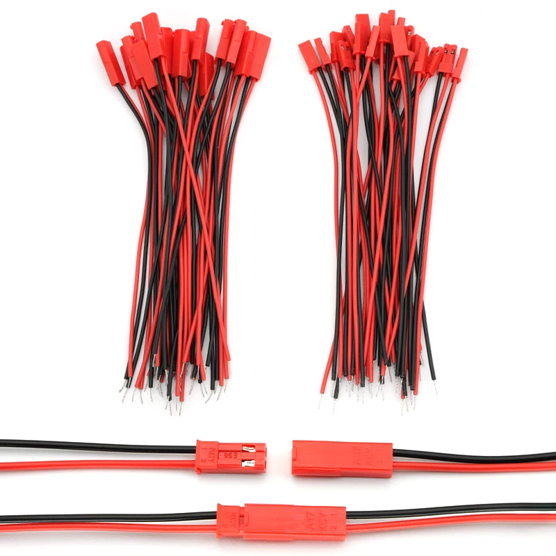 10/20 pares de conectores macho y hembra, Cable de enchufe JST DIY, terminales de conectores de 2 pines para juguetes RC, lámpara LED de batería - imagen 2