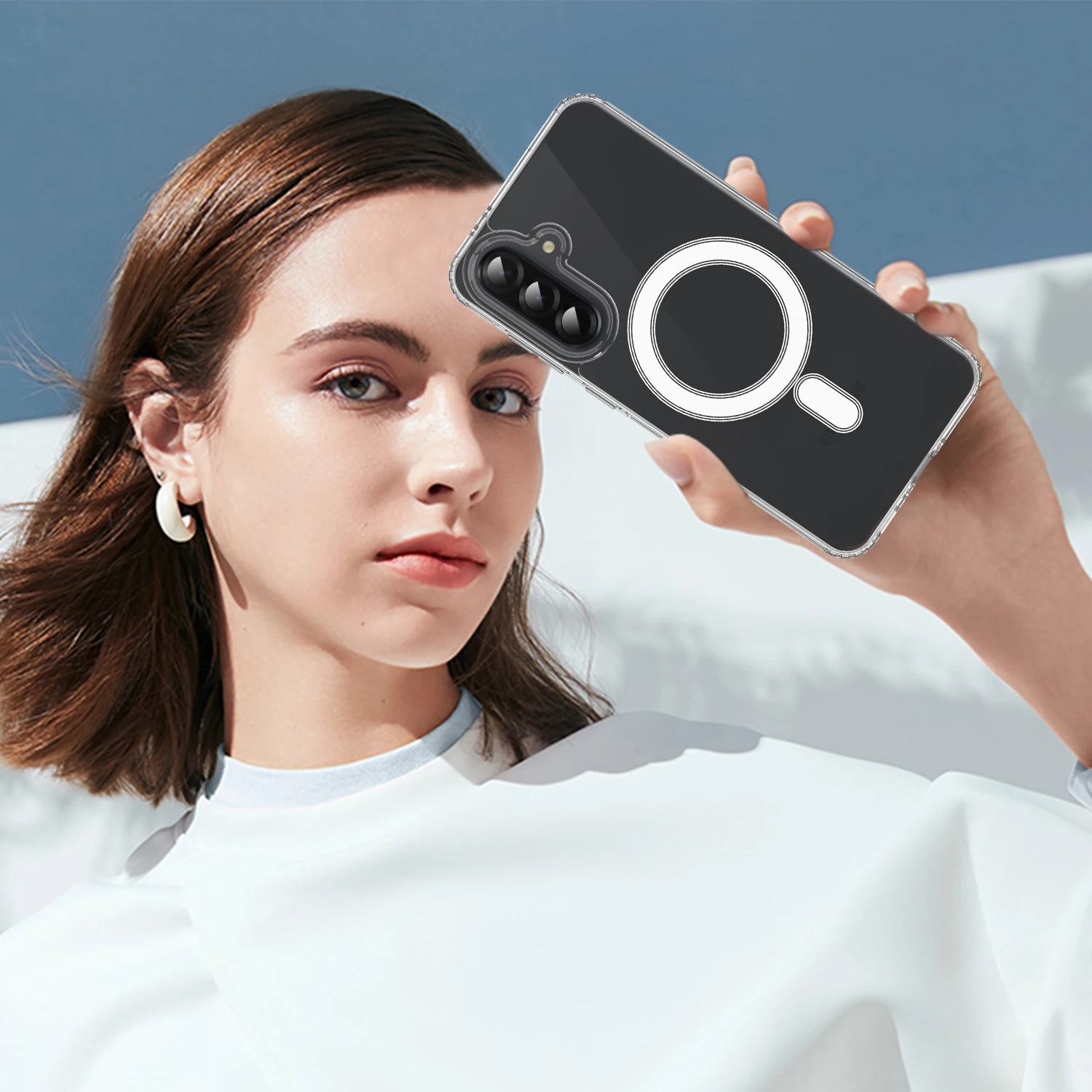 Funda para Samsung A17 5G Magsafe acrílica magnética transparente totalmente envolvente cubierta dura a prueba de arañazos para Samsung A17 5G - imagen 2