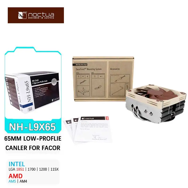 Enfriador de CPU NOCTUA NH-L9x65 presión hacia abajo/ventilador fino de 9cm/4 tubos de calor/hptPC de soplado hacia abajo/ventilador controlado por temperatura de presión hacia abajo - imagen 2