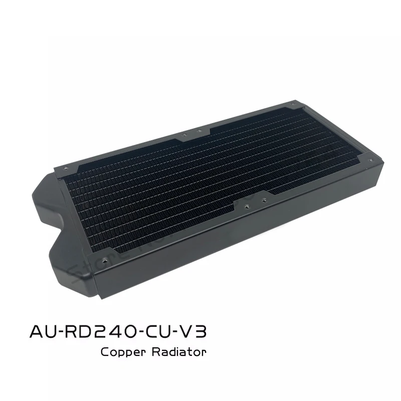 Radiador de refrigeración por agua para ordenador, fila de refrigeración por agua de cobre, 240 o 360, 30mm de fino, soporte negro, ventilador con caja de 120mm - imagen 4