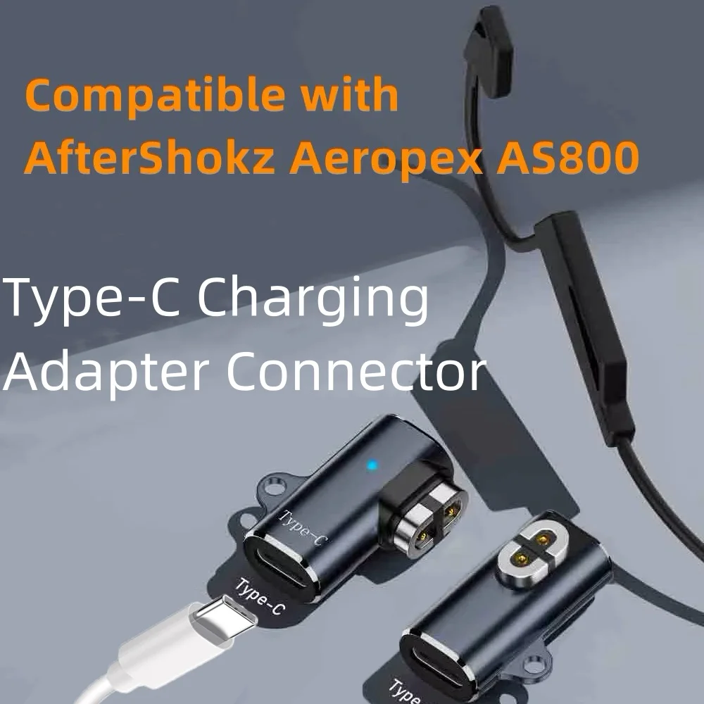Adaptador de carga USB tipo C para AfterShokz Aeropex AS800 y OpenComm ASC100SG y Shokz OpenRun Pro mini auriculares de conducción ósea