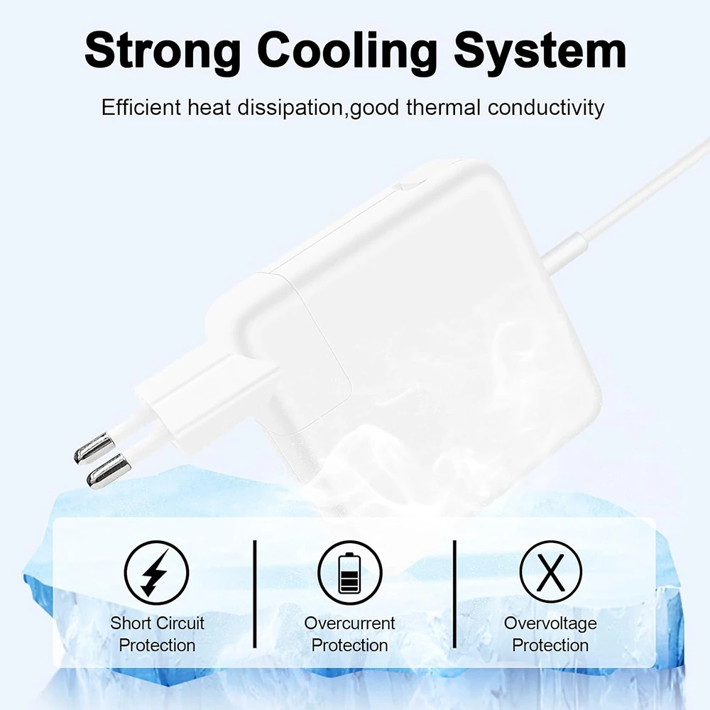 AC 85W / 60W /45W Conector T-tip Adaptador de corriente Cargador para computadora portátil Compatible con MacBook Air 11 pulgadas y 13 pulgadas - imagen 2