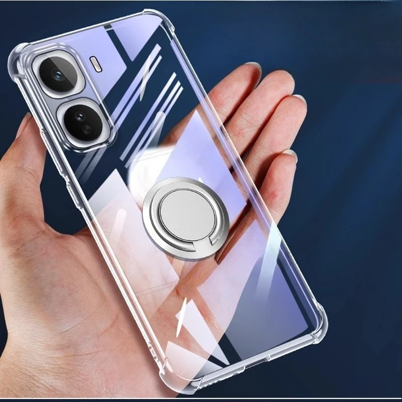 Para VIVO IQOO Neo 11 Airbag funda de teléfono de silicona a prueba de golpes para IQOO Neo11 soporte magnético cubierta trasera transparente - imagen 2