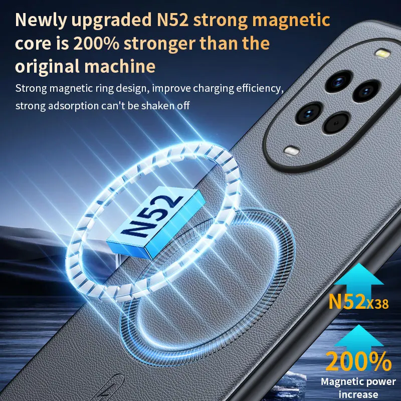 Para Huawei Nova 14 funda protectora de cuero magnética para Huawei Nova 14 antihuellas antideslizante PC + TPU - imagen 5