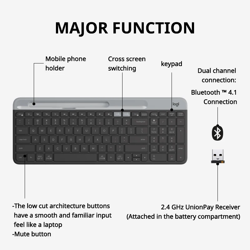 Teclado para tableta Logitech K580 Bluetooth, puede conectar a iPad, computadora, 100% original - imagen 3