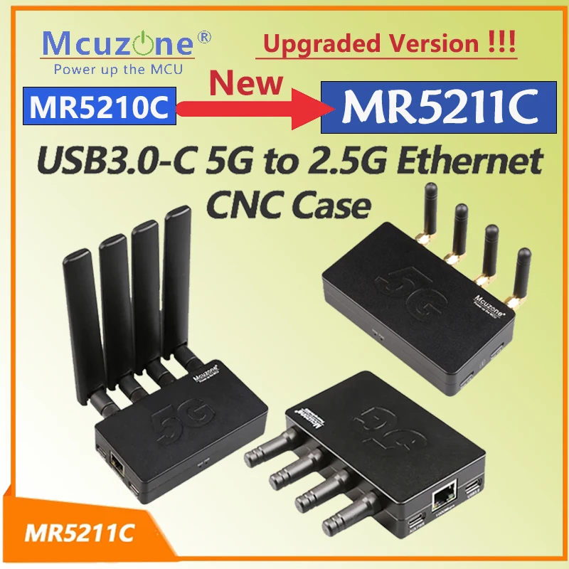 (Modelo:MR5211C)USB3.0-C M.2 5G a 2.5G Ethernet(RJ45), caja CNC, versión mejorada MR5210C compatible con RM521F,RM520N,RM510Q,RM500Q - imagen 2