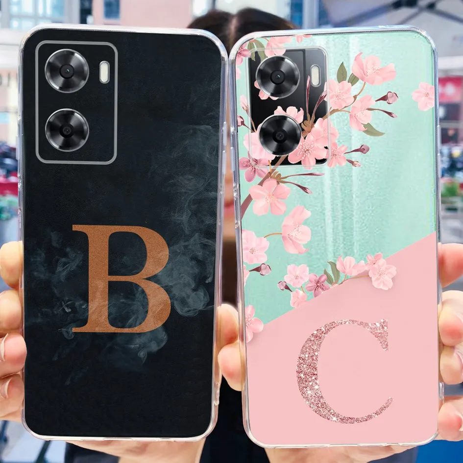 For Cover OPPO A57 A77 4G 2022 Phone Case CPH2387 CPH2385 Cute Letters Slim Soft Silicone Funda For OPPO A57S A57e OPPOA57s Capa - imagen 2