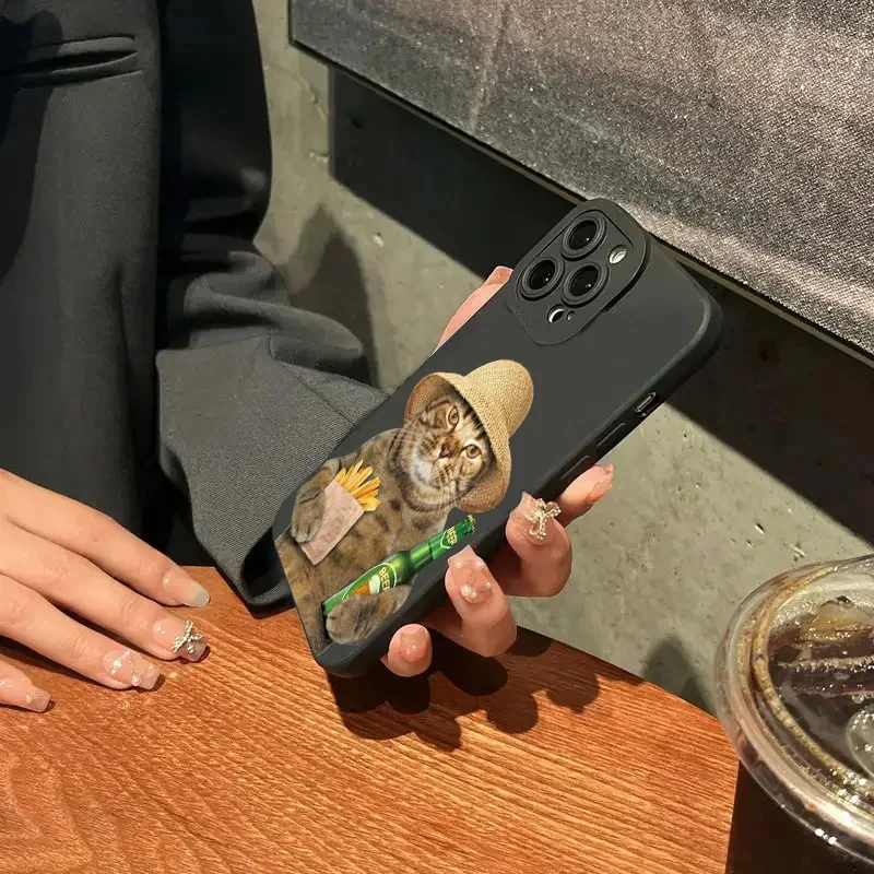 Funda de teléfono de silicona con diseño de gato y cerveza bonita para Samsung Galaxy S25 S24 S23 S22 S21 Ultra Plus FE A06 A26 A33 A56 A34 A54 - imagen 5