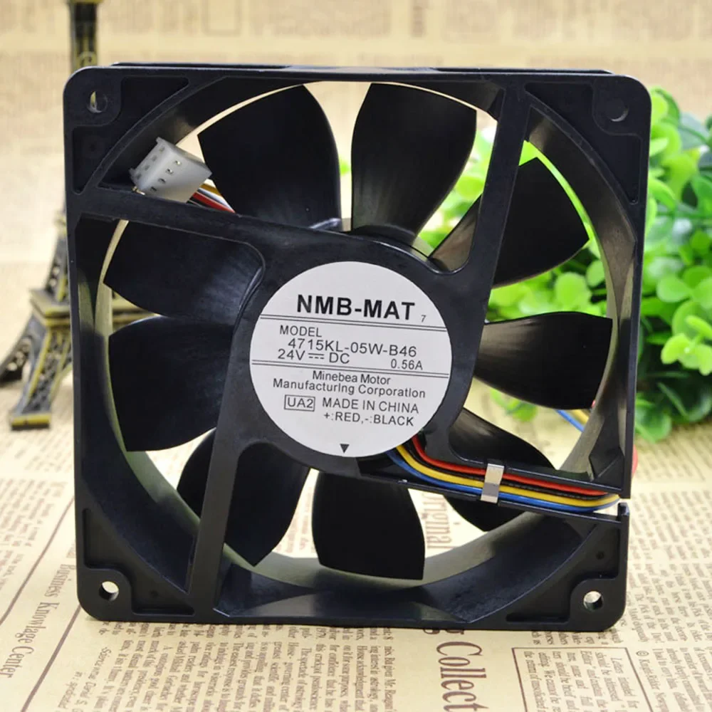 Para sopladores NMB 4715KL-05W-B46 4 cables 12038 12cm 120X120X38mm 24V DC 0.46A ventiladores de refrigeración de ordenador de servidor industrial axial - imagen 3