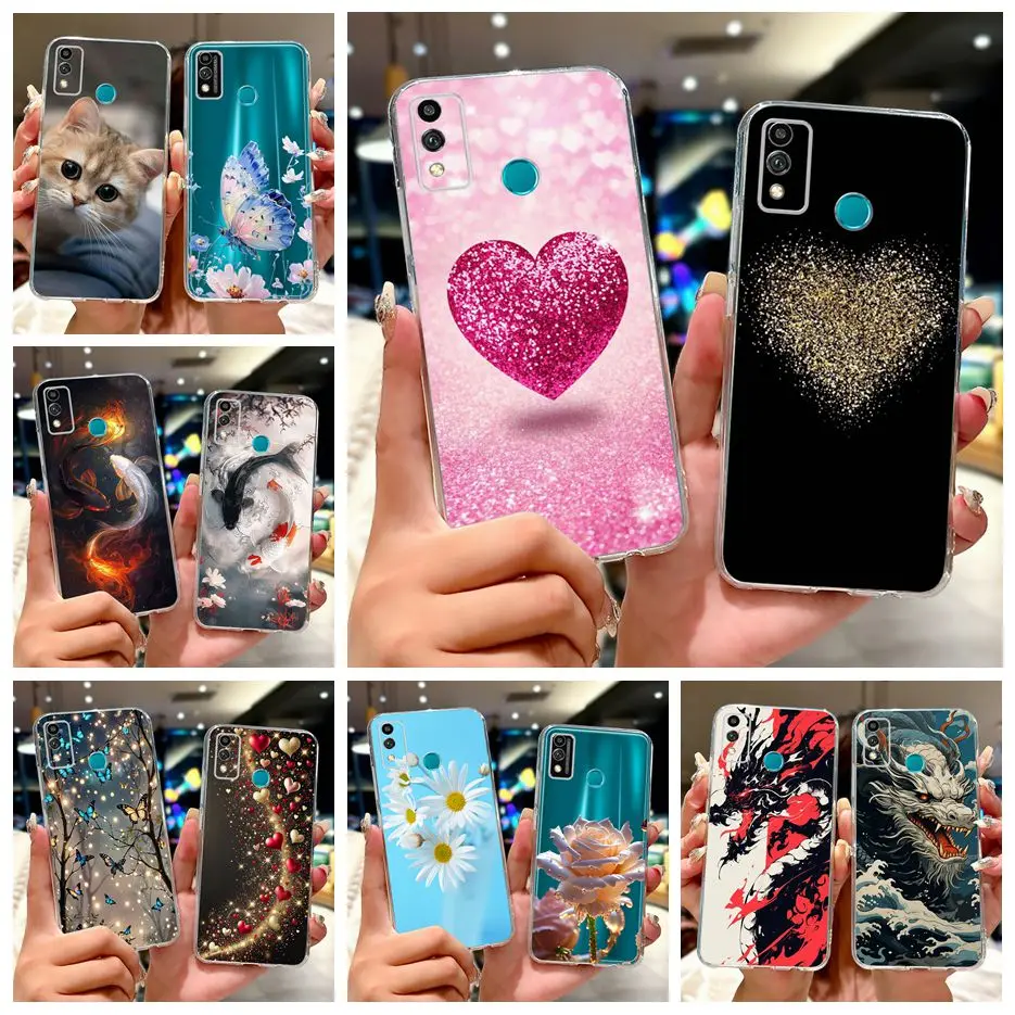 Para Honor 9X Lite funda JSN-L21 JSN-L22 Linda funda pintada con corazón de amor funda de silicona suave para Honor 10X Lite DNN-LX9 10XLite Shell