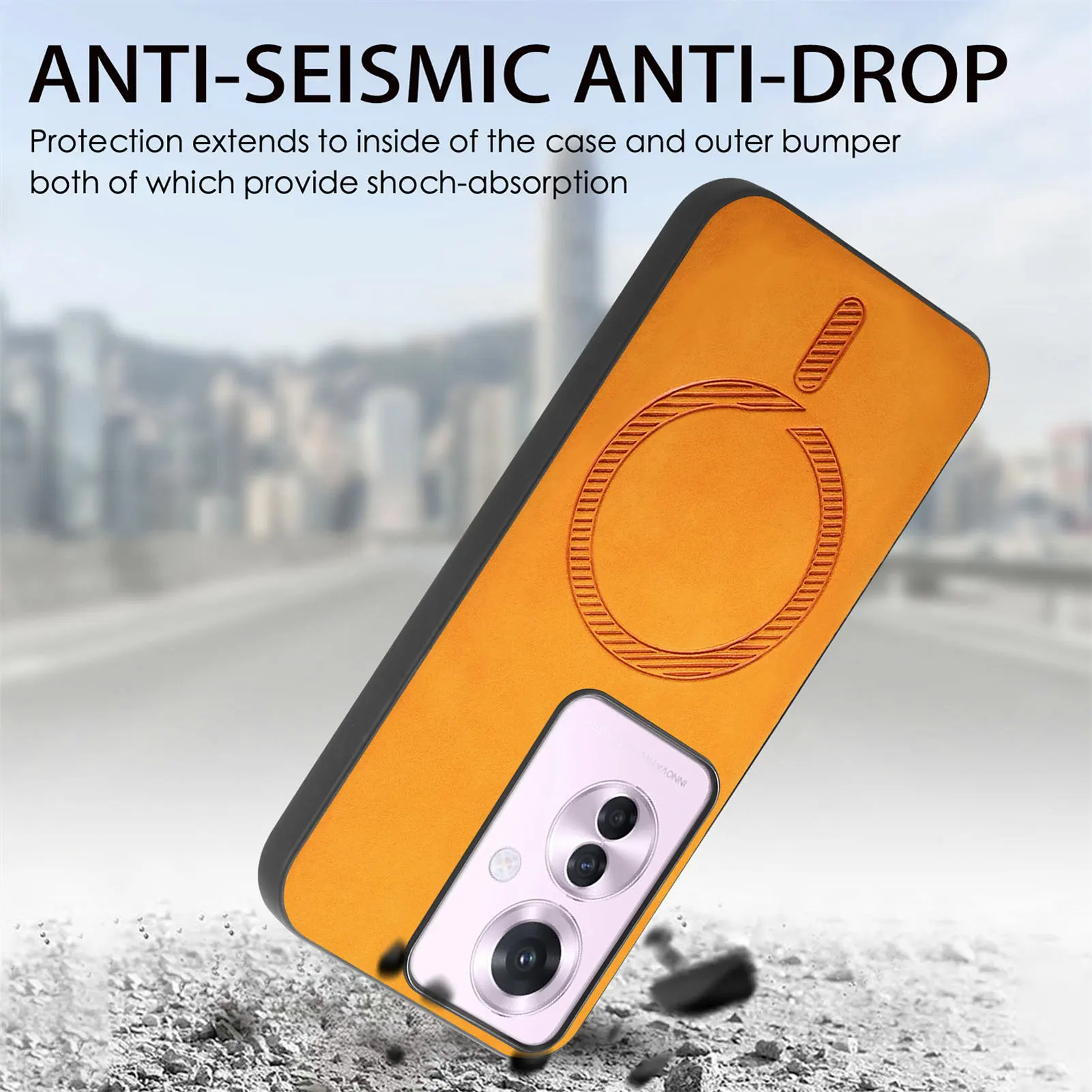 Funda magnética para OPPO Reno 12 Pro 11 A58 A78 4G Find X8 Realme 13 Plus 5G, funda trasera a prueba de golpes con sensación de piel de carga inalámbrica - imagen 5