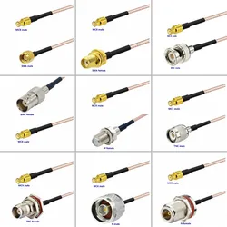 Cable MCX macho RG316 UHF tipo N BNC TNC macho hembra a MCX macho, engarce MCX macho para RG316 Pigtai, baja pérdida, entrega rápida