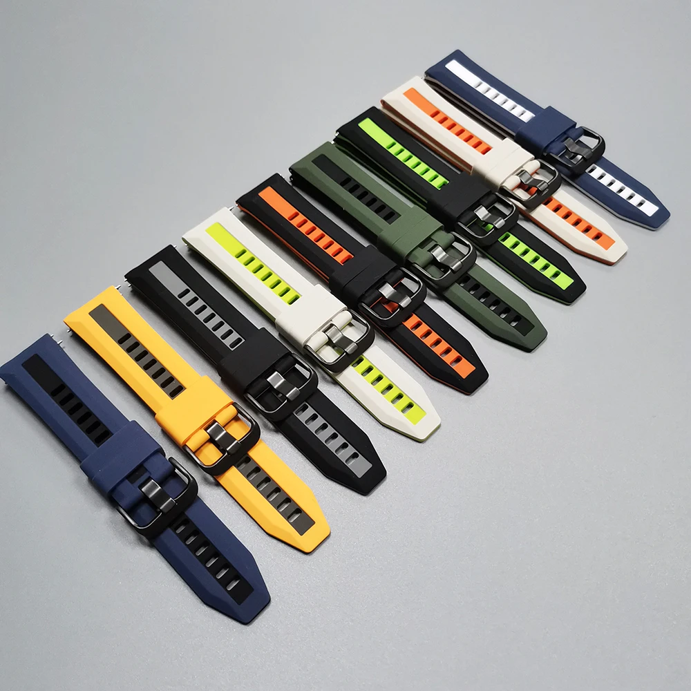 Correa deportiva de silicona de 22mm para TicWatch Pro 3 Ultra GPS LTE E2 S2 Pro X GTW 2021, pulseras para reloj inteligente, Correa para hombres y mujeres - imagen 3