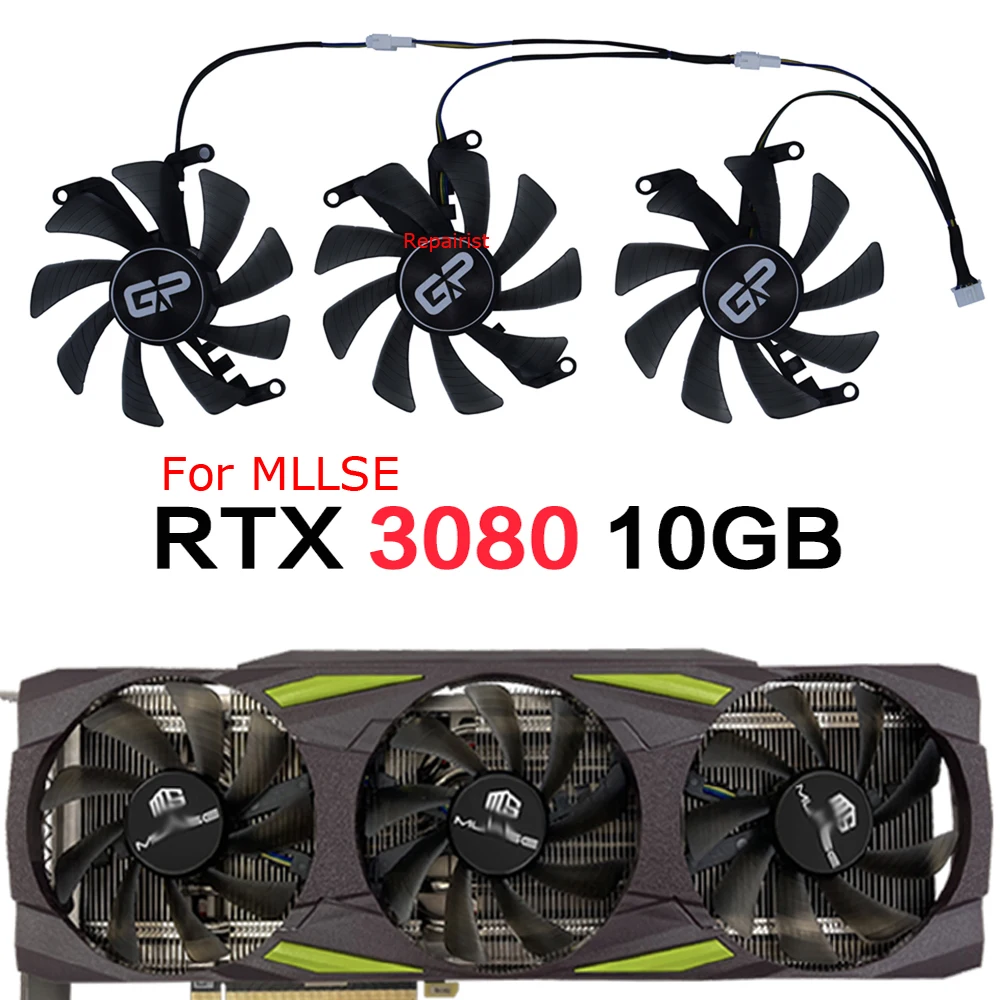 Ventilador de tarjeta de vídeo, Enfriador de tarjetas gráficas, T129215SU, para MLLSE RTX 3080 RTX3080 10GB, para MLLSE RTX 4070Ti 12GB, Juego de 3 uds. - imagen 3