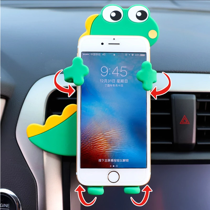 Soporte de teléfono con dibujos animados para coche, accesorio para teléfono móvil de 3,5 a 6,4 pulgadas, para rejilla de ventilación de coche - imagen 5