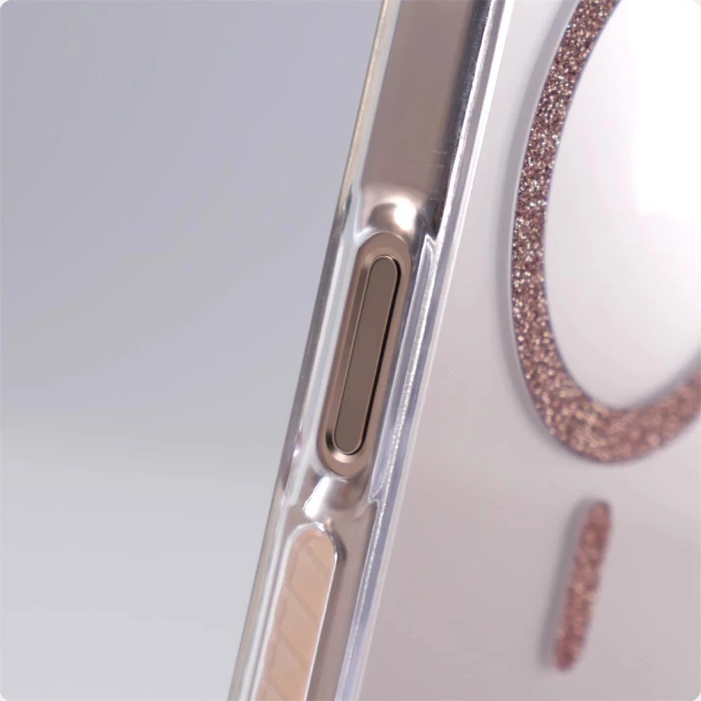 Anillo magnético transparente con purpurina para funda de parachoques Magsafe para iPhone 16 Pro Max 16e 15 14 13 12, cubierta de borde suave con carga inalámbrica - imagen 5