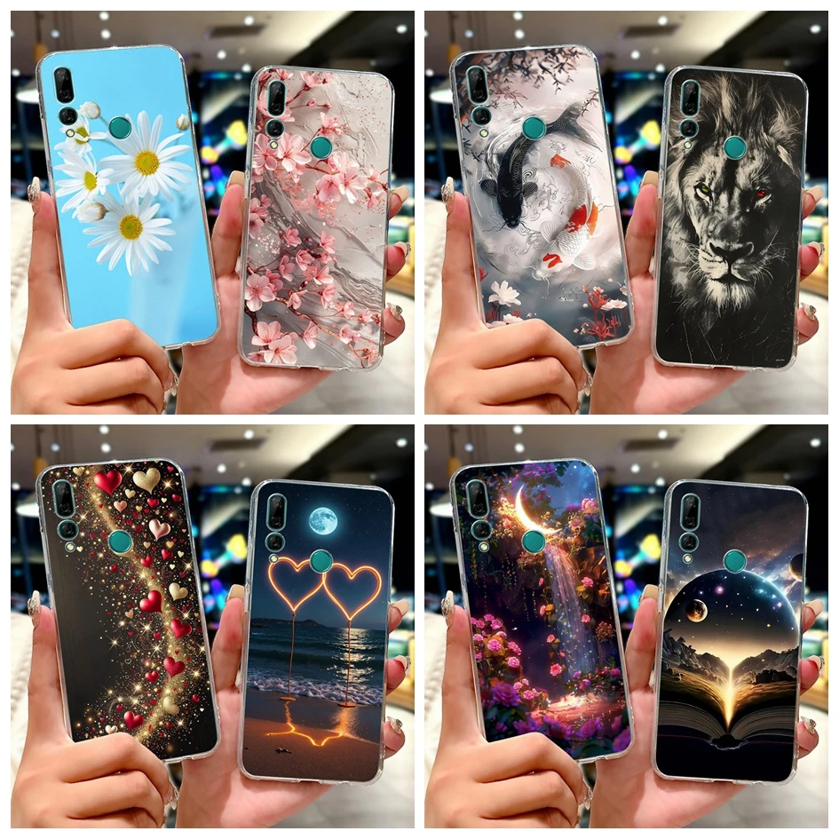 Para Huawei Y9 2019 funda Y9 Prime 2019 funda bonita de dibujos animados León carpa fundas de teléfono de silicona suave para Huawei P Smart Z STK-LX1 Shell
