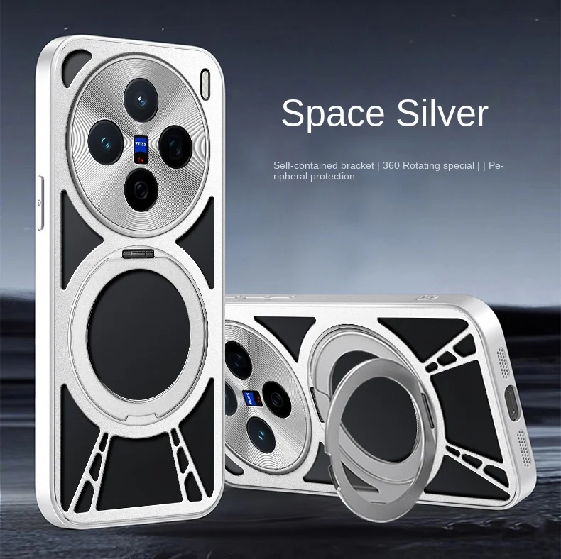 Para VIVO X200 Pro funda de aleación dura anillo soporte magnético MagSafe funda protectora trasera para VIVO X200 Pro Mini carcasa de teléfono