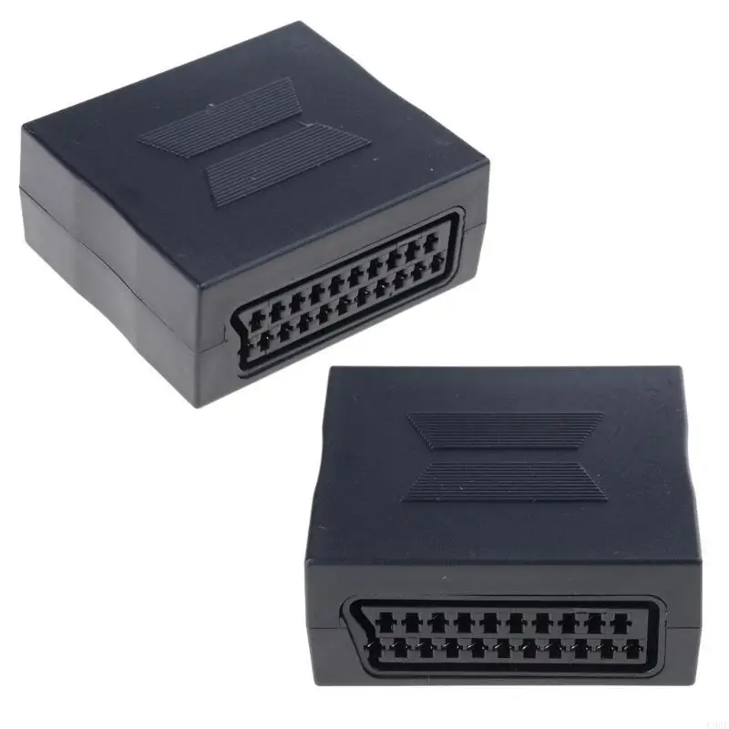 C90F eficiente 21 pines SCART Acoplador Adaptador Conector femenino a femenino para experiencia auditiva mejorada - imagen 3
