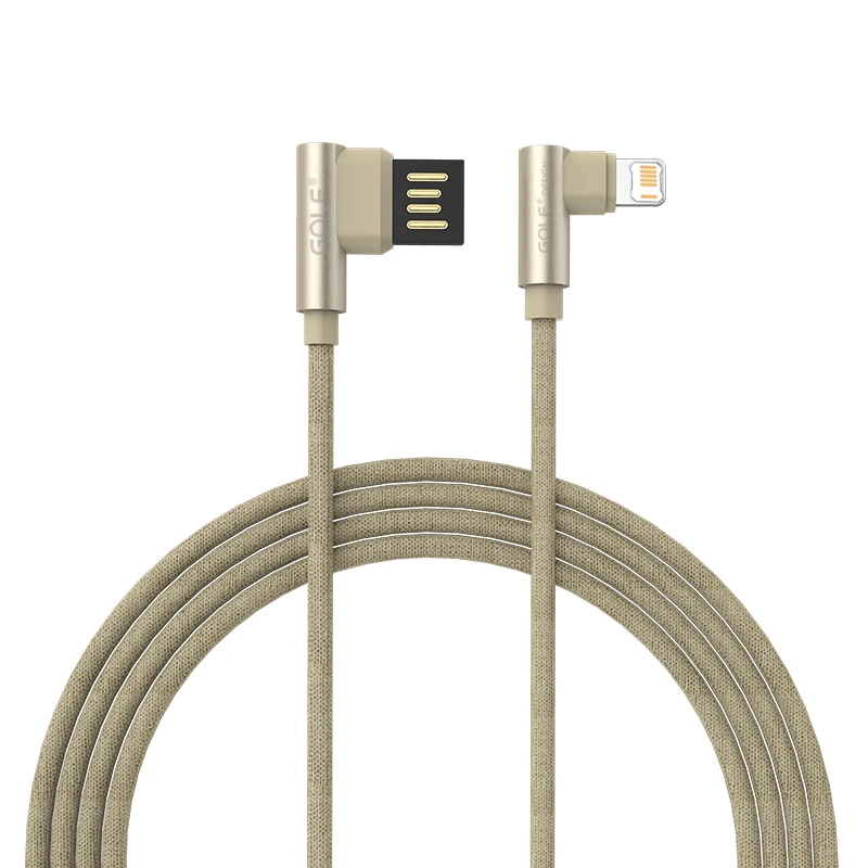 Cable USB doble de ángulo recto de 90 grados para iPhone X XR XS 11 12 13 14 Pro Max 7 8 Plus, Cables trenzados para juegos de teléfono de carga rápida - imagen 3