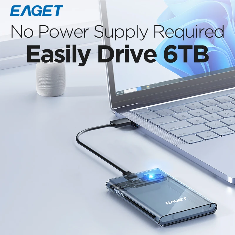 Eaget HDD Case 2.5in SATA a USB 3.0 Caja de disco duro para disco SSD HDD Box USB C 3.1 Gen 2 Caja HD HD HD externo - imagen 3