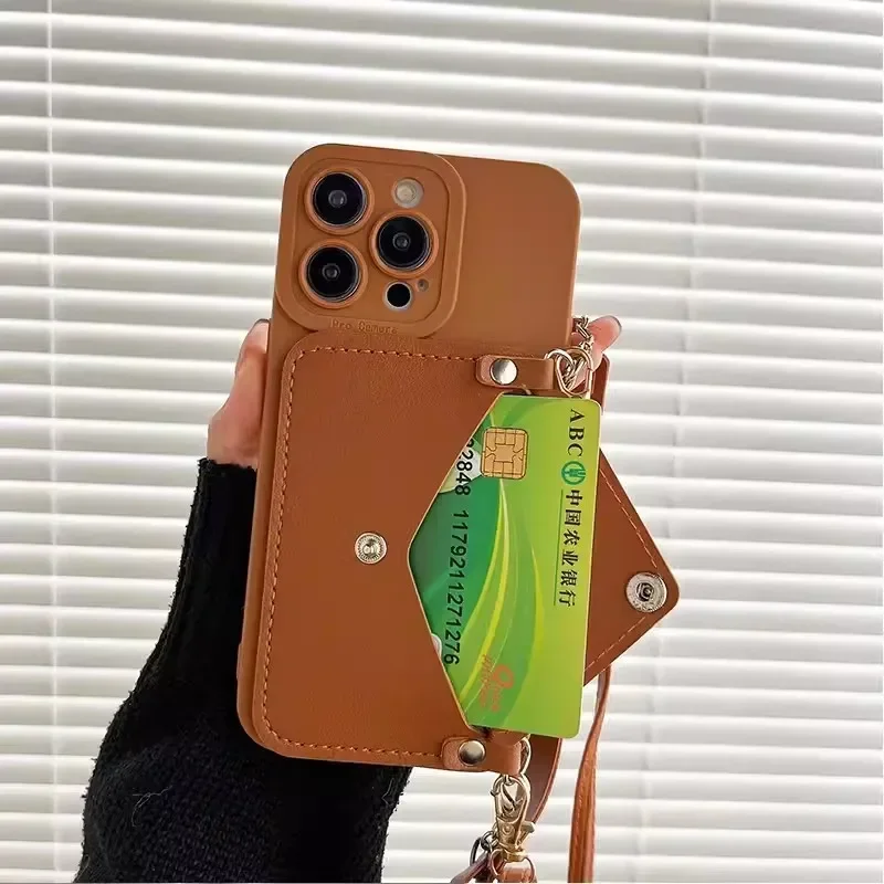 Funda de tarjeta de cuero con correa de mano y cordón cruzado para Huawei Honor 200 100 90 Lite 80 70 60 Pro, funda de silicona - imagen 4