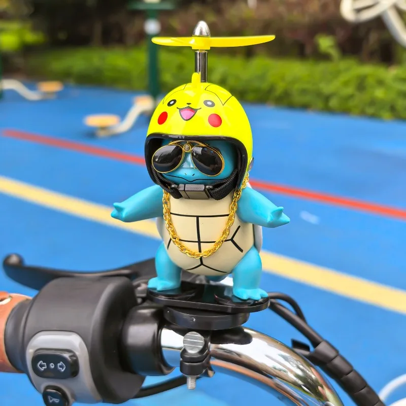 Anime Pokemon Johnny Turtle lindo hélice giratoria decoración motocicleta bicicletas de montaña y carretera accesorios eléctricos para montar en bicicleta - imagen 4
