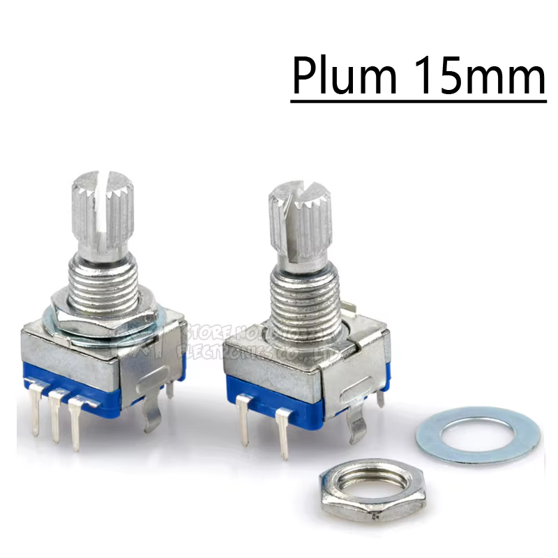 Codificador rotatorio de eje medio/ciruela, longitud del mango 15mm 20mm interruptor de código EC11 potenciómetro digital con interruptor 5PIN 3PIN 5 uds - imagen 2