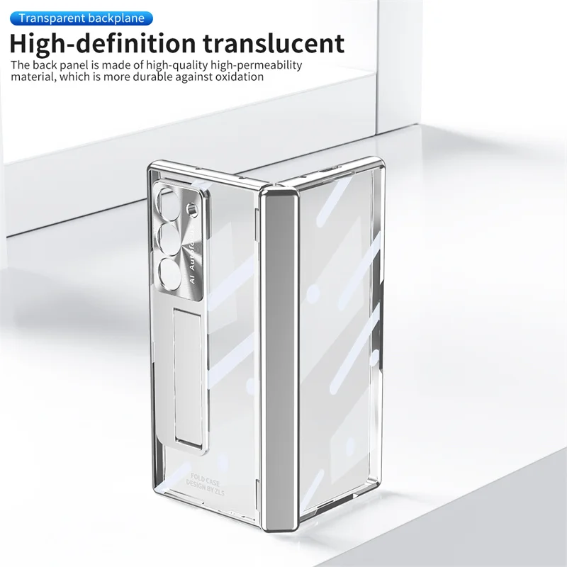Para Samsung Galaxy Z Fold 6 5 4 3 5G chapado Hyaline resorte bisagra soporte funda de teléfono Protector de pantalla película 360 °   Funda protectora - imagen 3