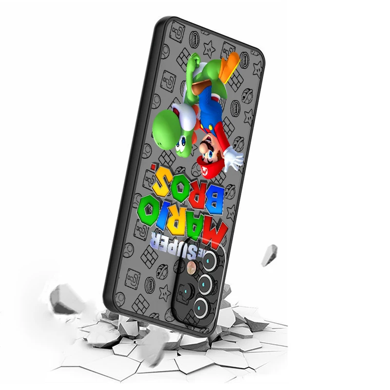 S-Super m-marios b-bros lindo esmerilado translúcido para Samsung Note 20 A35 A03 A54 A31 A22 A34 A14 A24 A04 A55 5G TPU funda de teléfono - imagen 4