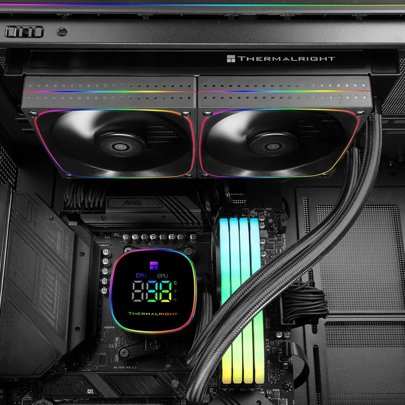 Thermalright FROZEN HORIZON 240 Versión de pantalla digital Cabezal frío desmontable de metal magnético Soporte de ventilador de alto rendimiento LGA1851 - imagen 2