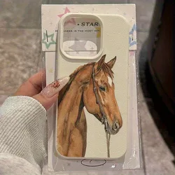 Funda iPhone TPU Caballo Marrón Suave y Protectora