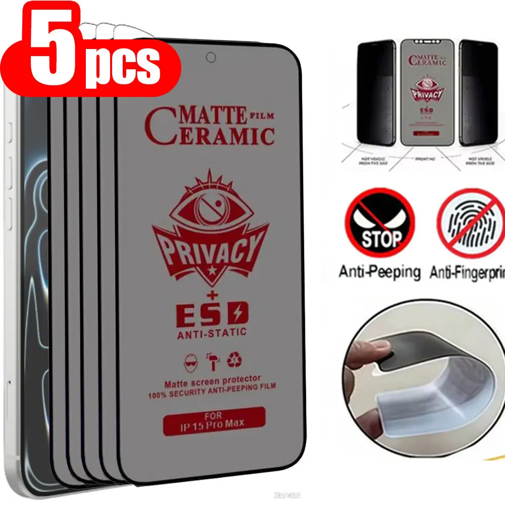 Protector de pantalla de privacidad de cerámica mate, 5 uds., para Samsung A56 5G A55 A54 A36 A35 A53 A52 A73 A72 A71 A34 A33, película protectora suave