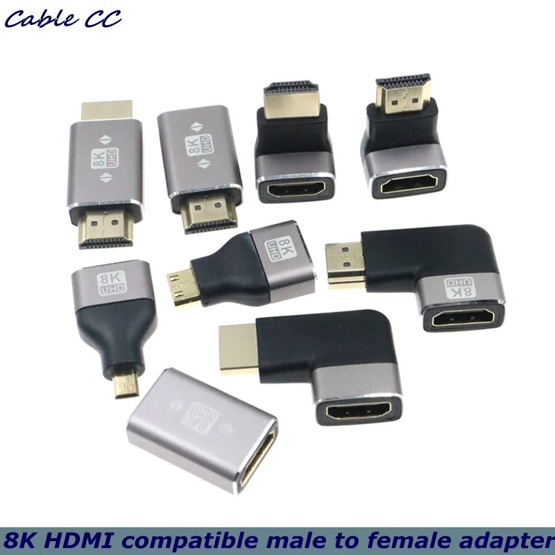 8K Micro Mini HDMI - compatible con adaptador de conector 2.1 270 90 grados macho a hembra para HDTV PS4 PS5 portátil 4K HDMI extensor - imagen 2