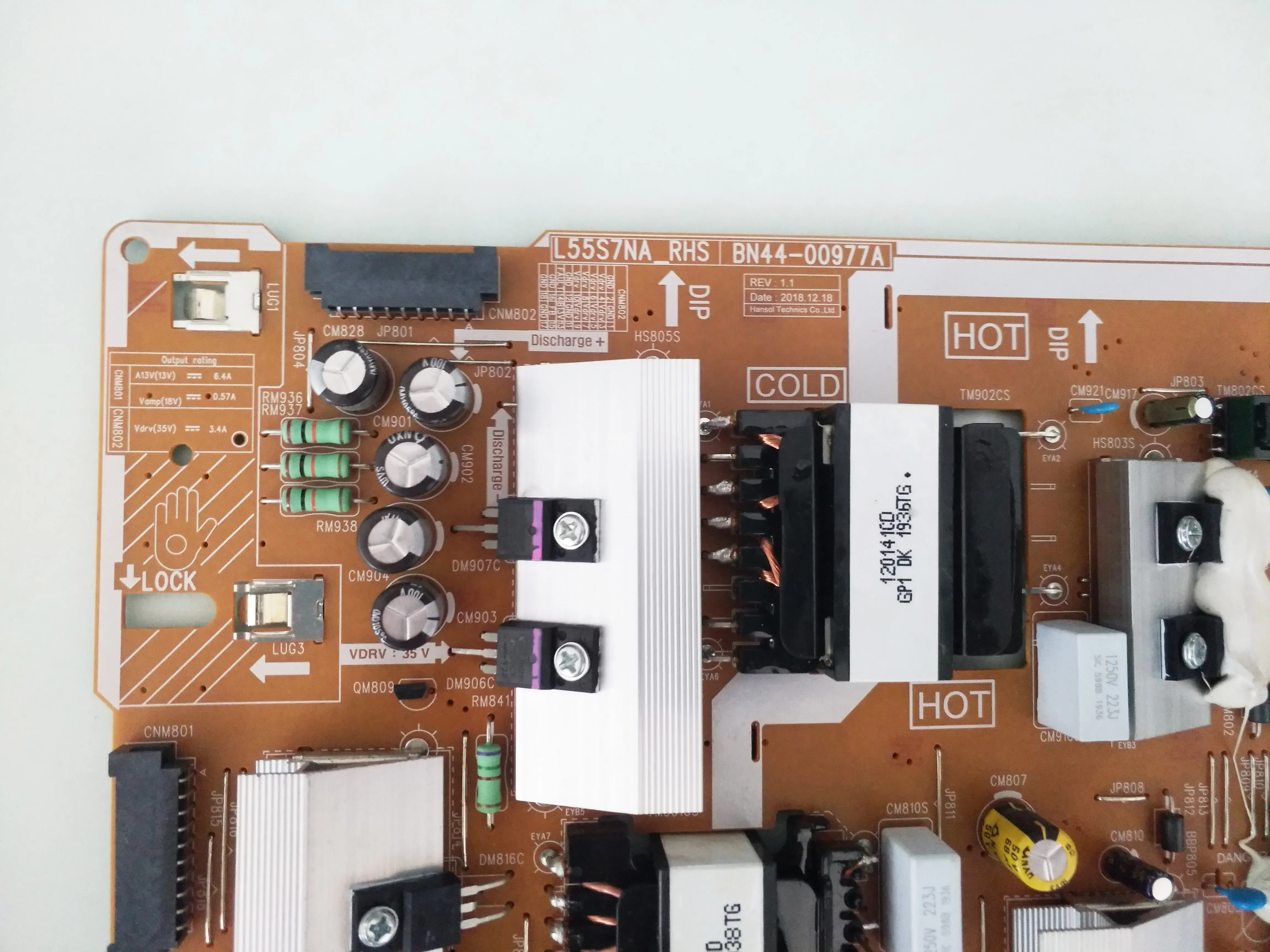 Placa de fuente de alimentación de TV BN44-00977A l55s7na _ RHS, compatible con QA55Q70RAS, QA55Q70RAR, QA55Q70RAK, QA55Q70RAJ, QA55Q70RAG, QA49Q75RAK QA49Q70RAJ - imagen 2