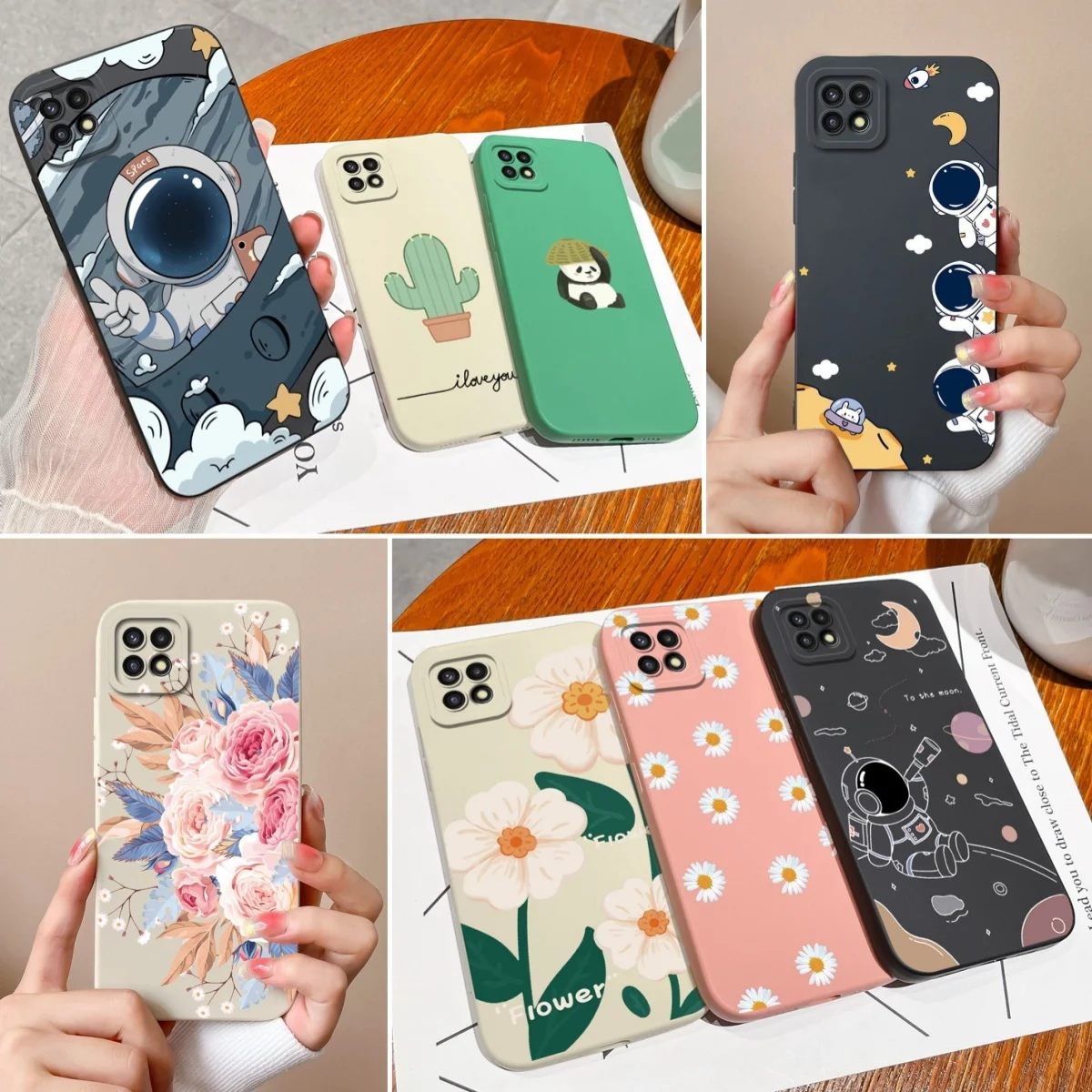 Fundas para Samsung A22 5G 4G A22S, Protector cuadrado de silicona líquida suave, funda trasera para Galaxy A22 A 22S - imagen 5