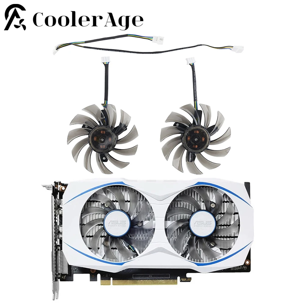 Reemplazo del ventilador de la tarjeta de vídeo para ASUS GTX 1050 Ti 760 660 750 Ti R7 260X 75MM PLD08010S12H ventilador de refrigeración de repuesto de la tarjeta gráfica