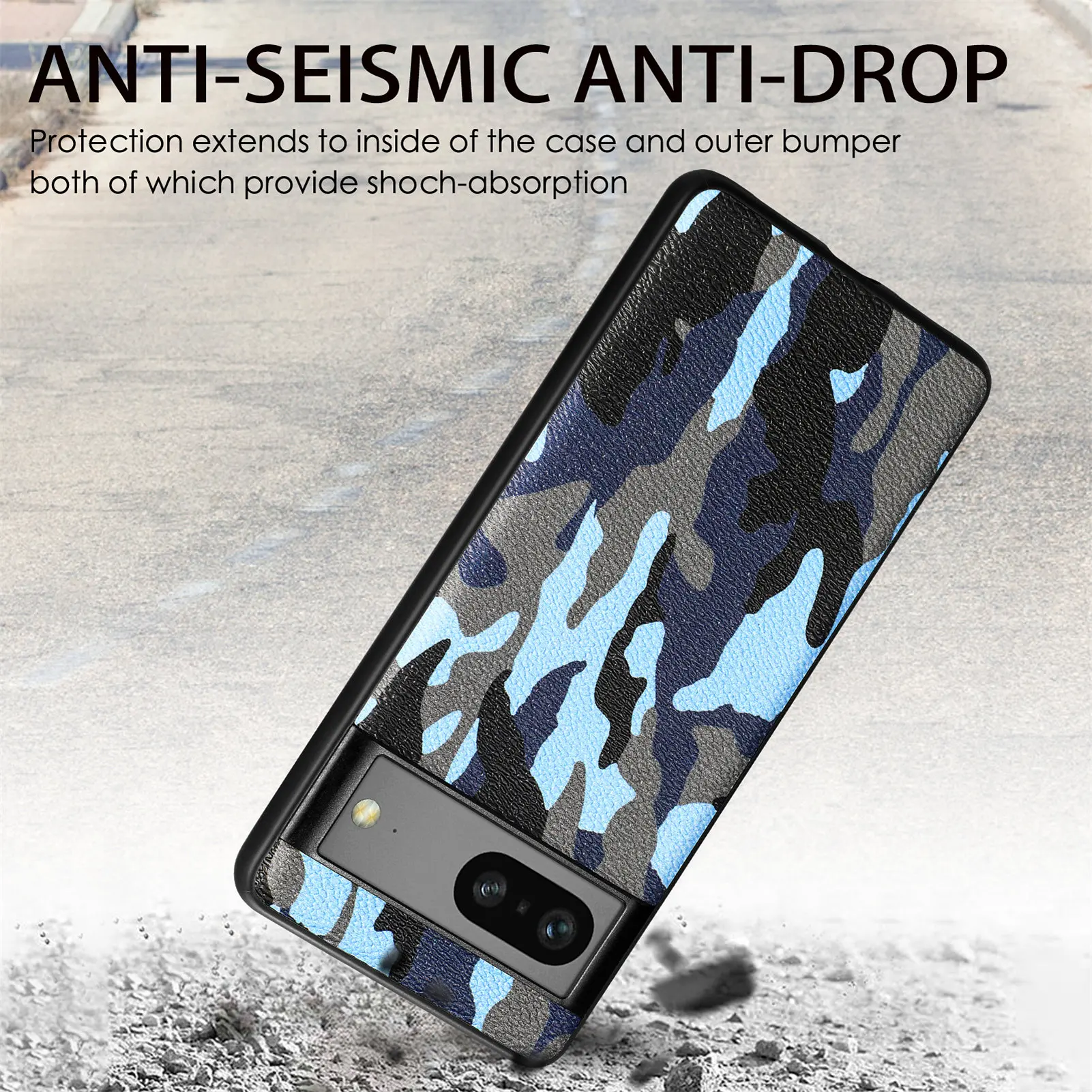 Funda de cuero de camuflaje de lujo para Google Pixel 7 7Pro TPU suave a prueba de golpes funda trasera ultrafina sensación de piel Fundas Coque - imagen 3