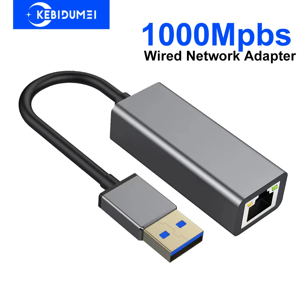 Adaptador de tarjeta de red con cable USB 3,0 de 100/1000Mbps, convertidor USB/tipo C a RJ45, adaptador Gigabit Ethernet de aluminio para PC y portátil