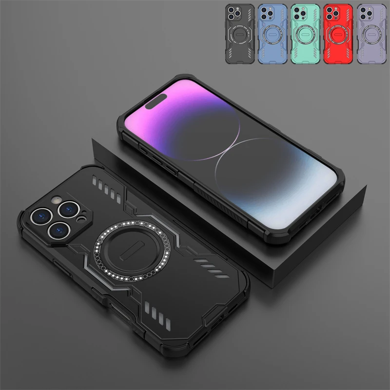 Funda de carga inalámbrica con anillo magnético para iPhone 16 Pro Max, funda de silicona anticaída para PC, Protector para iPhone 16 Pro Max - imagen 2