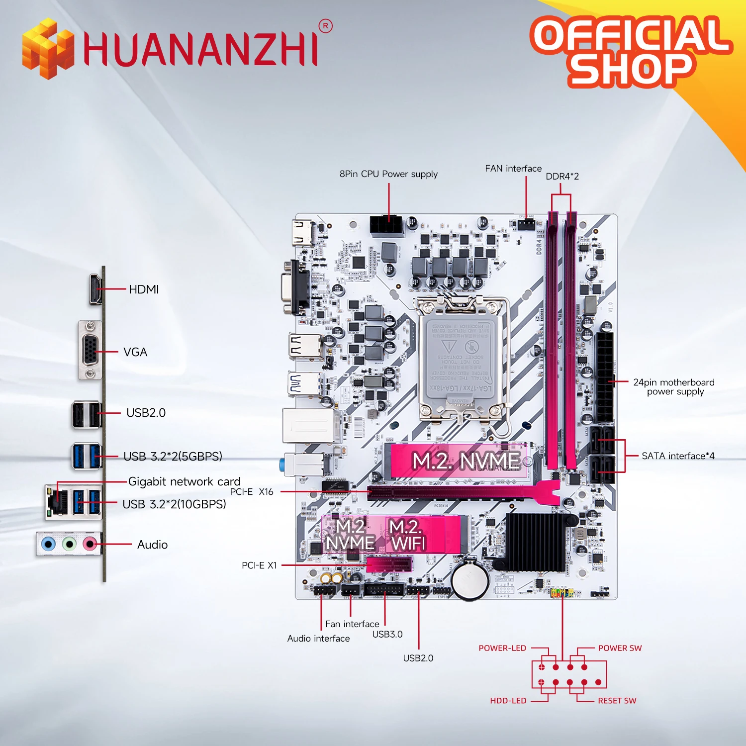 Placa base HUANANZHI B760M VH-B M-ATX DDR4 compatible con 12 13 Gen B760 Intel LGA 1700 CPU 12100F 12400F 12490F 12600F 12700F 13600F - imagen 5