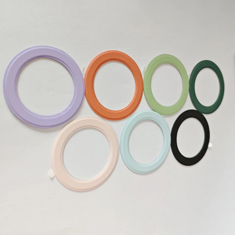 Anillo magnético de cuero Universal para funda de teléfono Magsafe, pegatina de Metal, soporte para cargador inalámbrico, placa de hierro, soporte magnético para coche - imagen 3