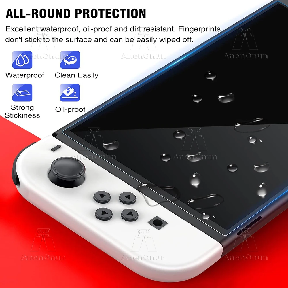 Protector de pantalla transparente HD para interruptor OLED, antiarañazos, antihuellas, sin burbujas, borde curvo 2.5D, vidrio templado inastillable - imagen 3