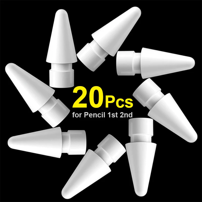 Puntas de lápiz de repuesto para Apple Pencil 1.a y 2.a generación, puntas de repuesto suaves para iPad Pro Pencil, puntas finas de lápiz 1/2