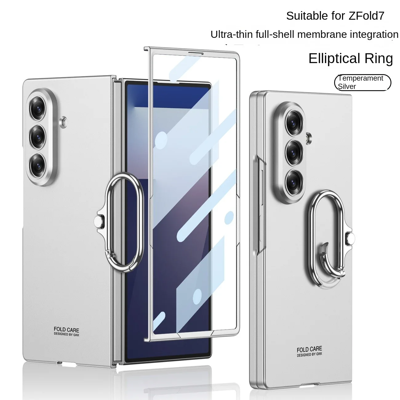 Para Samsung Galaxy Z Fold 7 funda dura delgada con soporte de anillo funda protectora trasera para Samsung Z Fold7 funda completa para teléfono