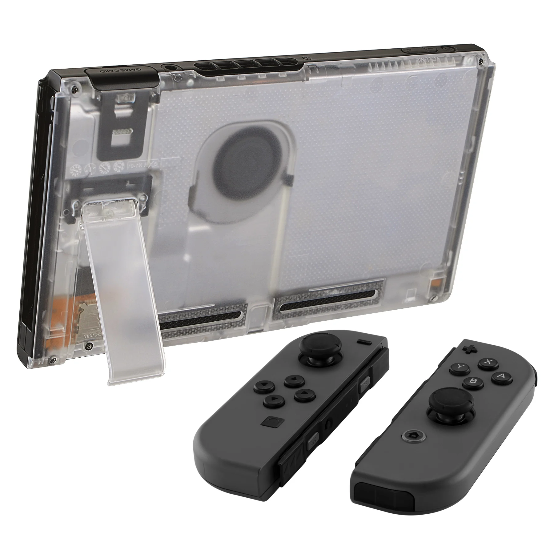 Placa trasera de consola transparente personalizada eXtremeRate, carcasa de repuesto DIY para consola Nintendo Switch con soporte - imagen 4