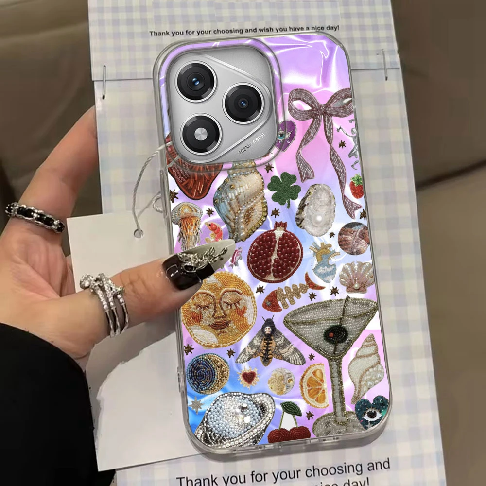 Funda de teléfono para mujer y niña, cara púrpura, sol, estrellas, para Honor 400, 200, 90, Smart Pro, X9a, X8b, X8a, X8c, X7c, X6c, Magic7, 6, 5, 70 Lite - imagen 3