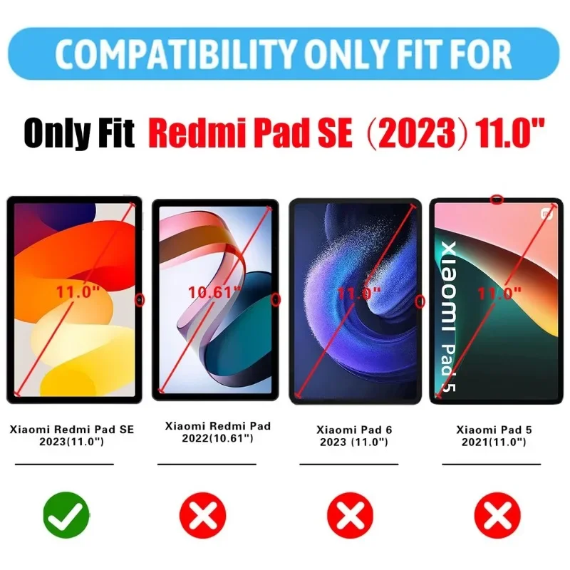Funda de vidrio templado para Xiaomi Redmi Pad SE, Protector de pantalla de 11 pulgadas, 2023, película protectora, 11 pulgadas - imagen 3